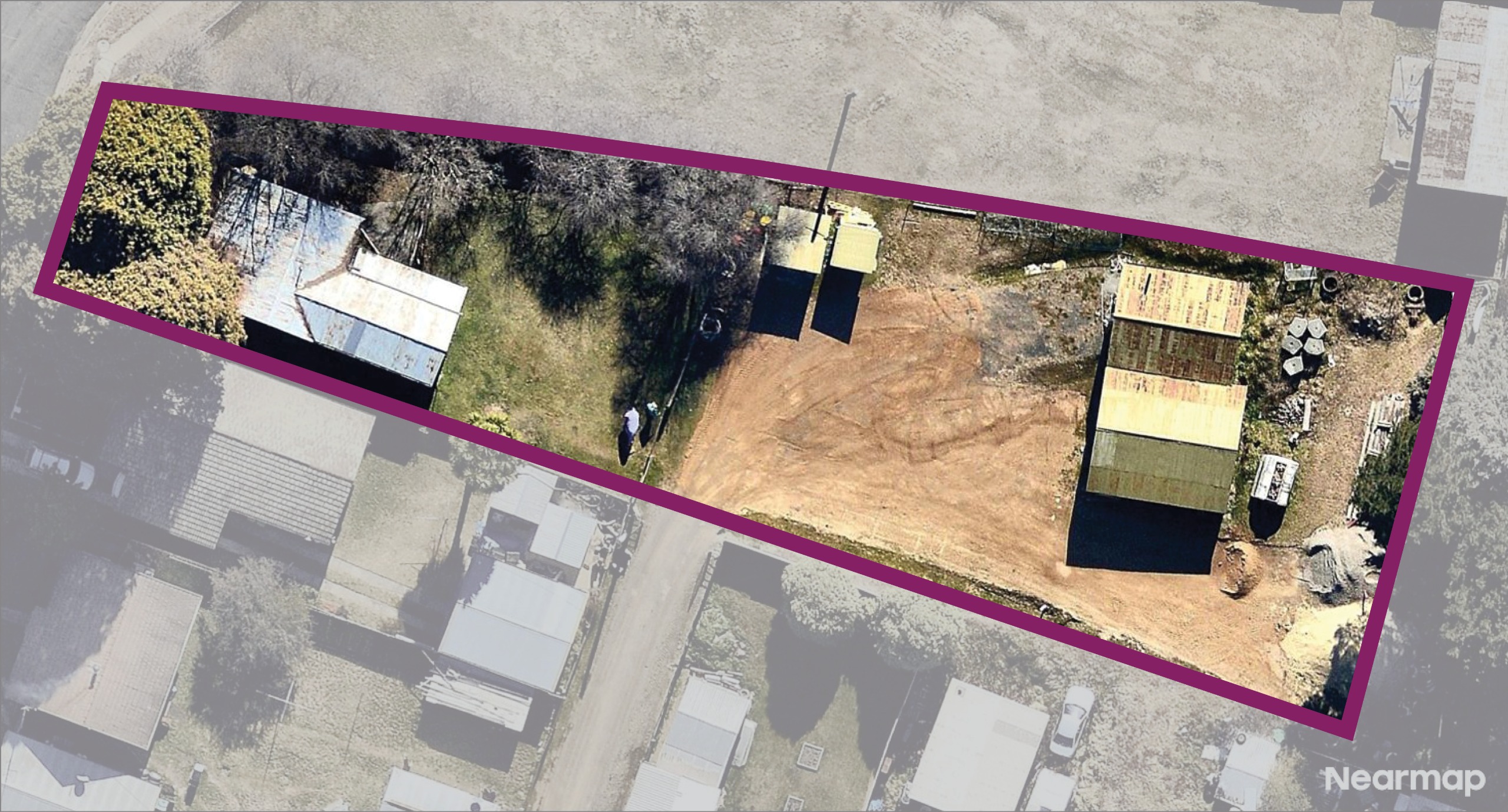 Aerial imagery of the site at 172 Foxlow Street